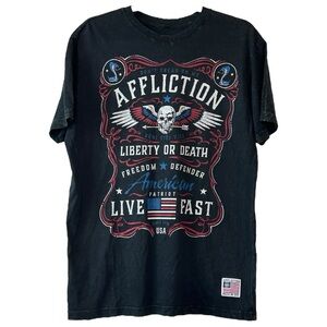 Affliction Men’s Liberty or Death Graphic Short Sleeve Tee‎   Sz M